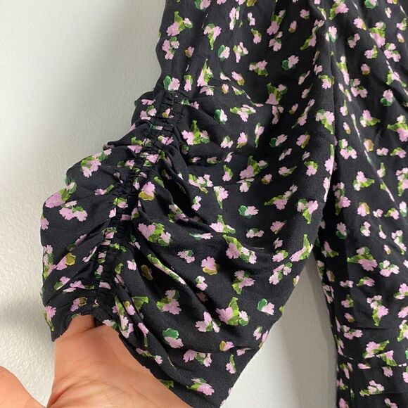 Tanya Taylor Pansy Floral Puff-Sleeve Flounce Mini Dress - Picture 5 of 12